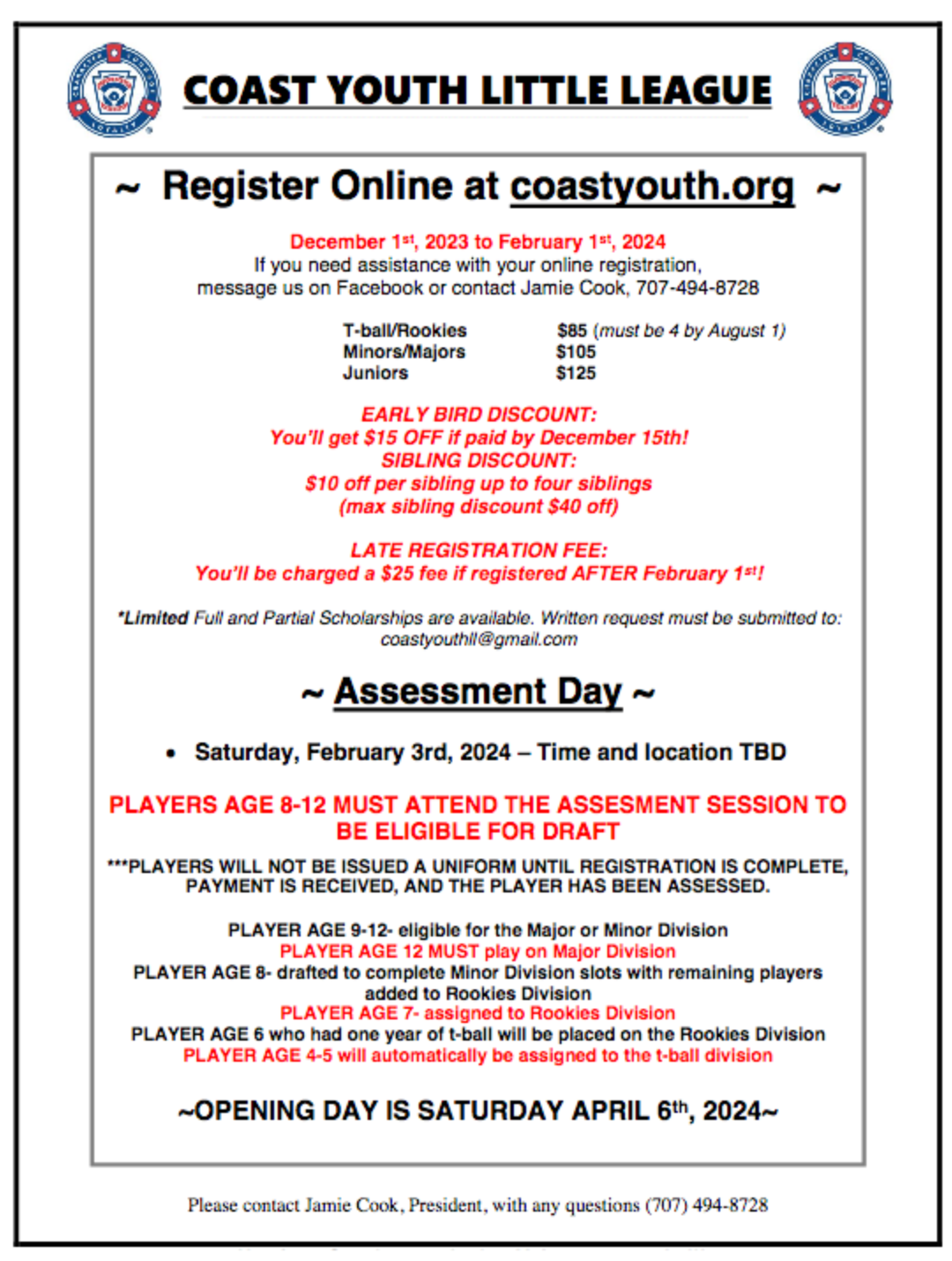 coast little league flyer 2023