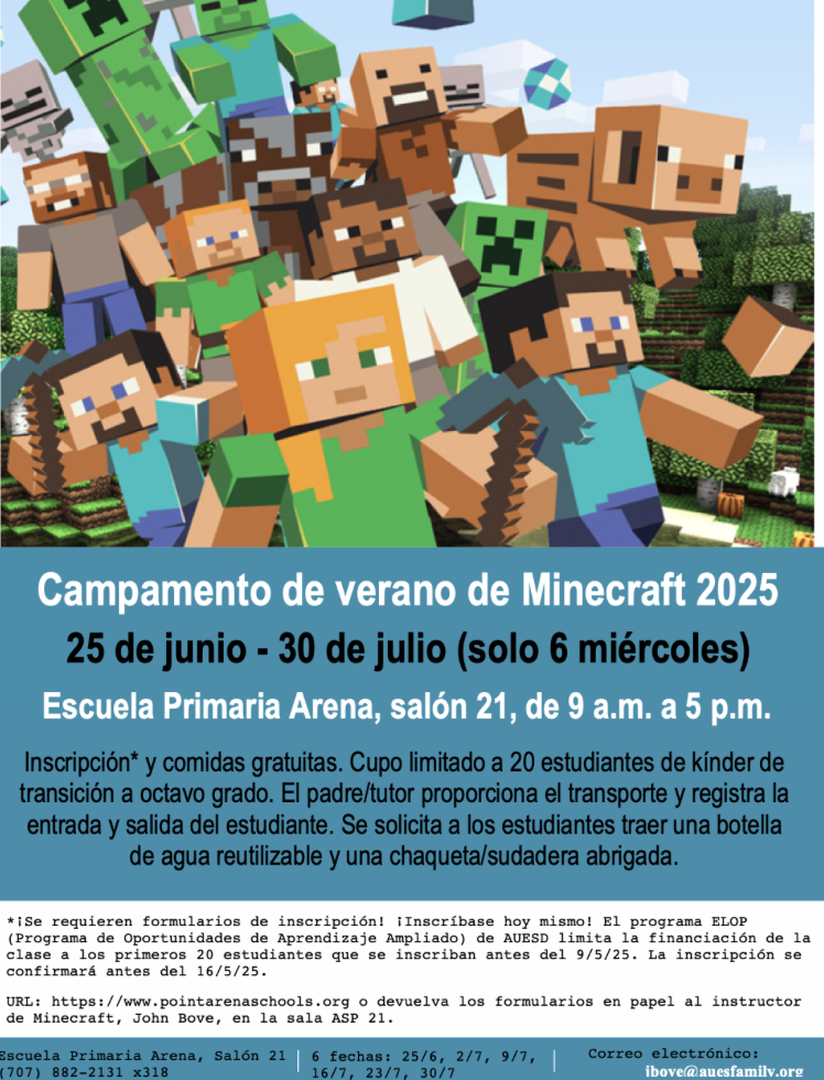 minecraft summer camp spanish